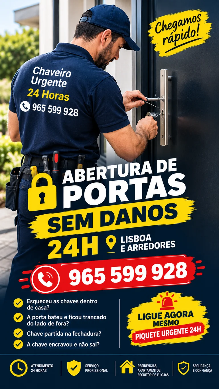 Chaveiro a trabalhar numa fechadura — Abertura de Portas Lisboa, telefone 965 599 928